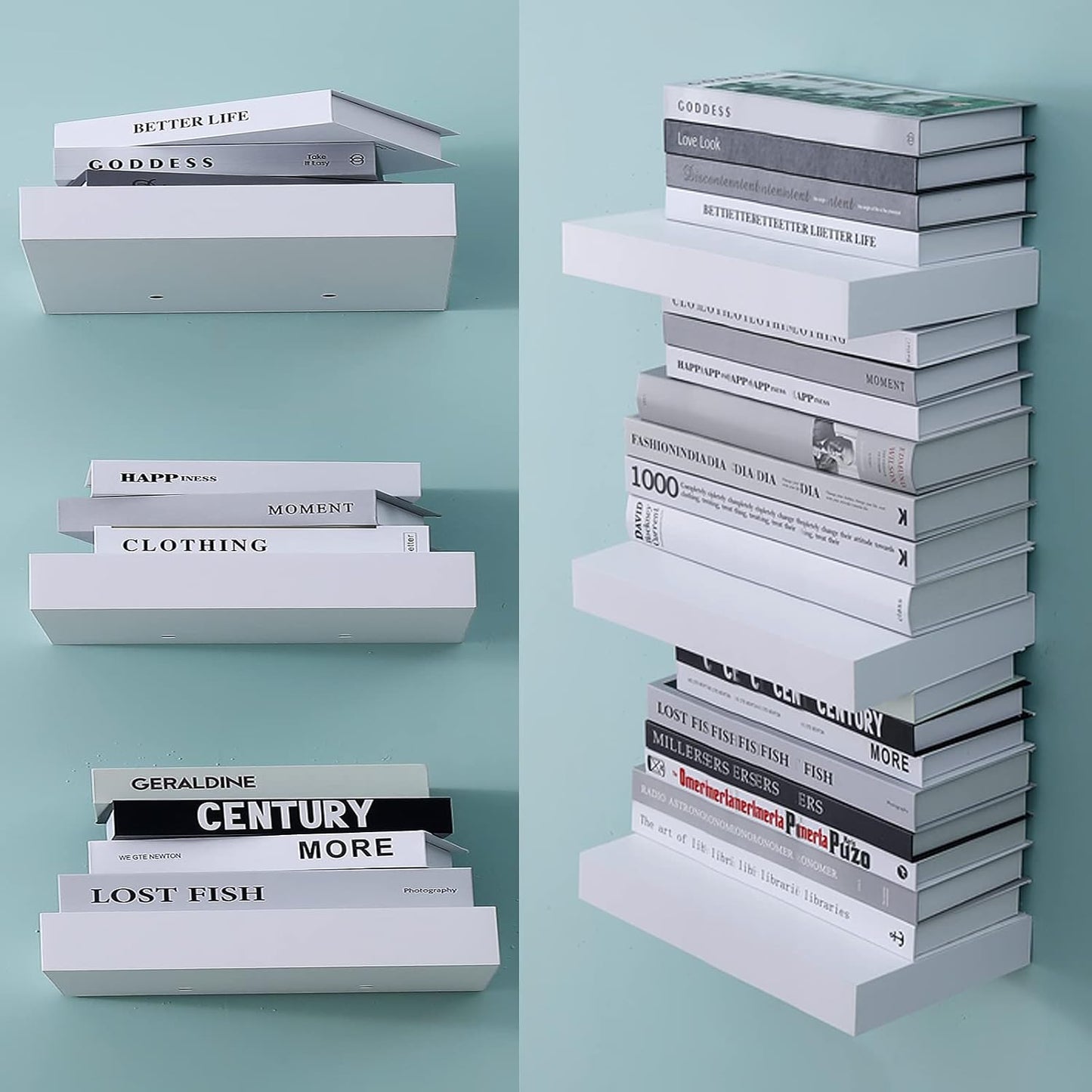 16 Inch White Mission Floating Shelves