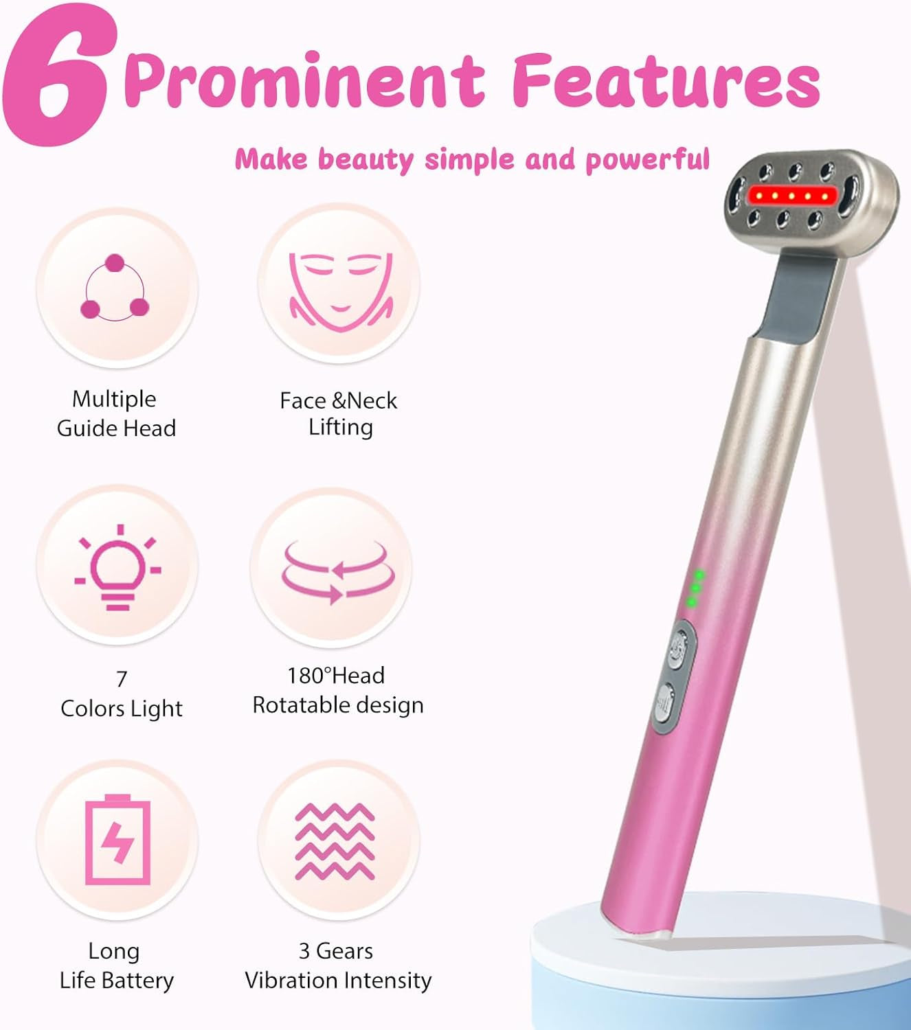 Red Light Therapy Wand for Face and Neck