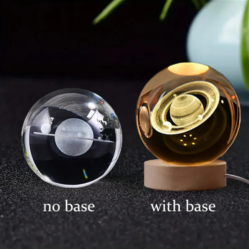 6Cm 3D Crystal Ball Crystal Planet Night