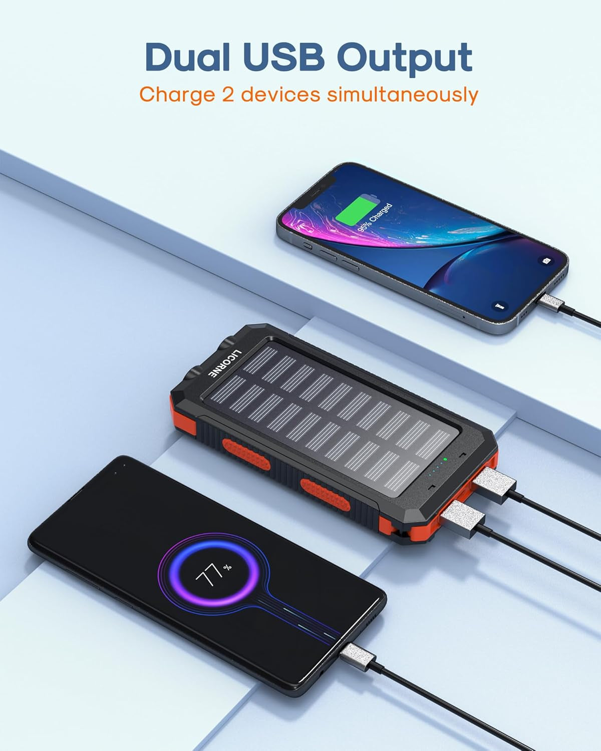 30000Mah Portable Solar Phone Battery Panel Charger