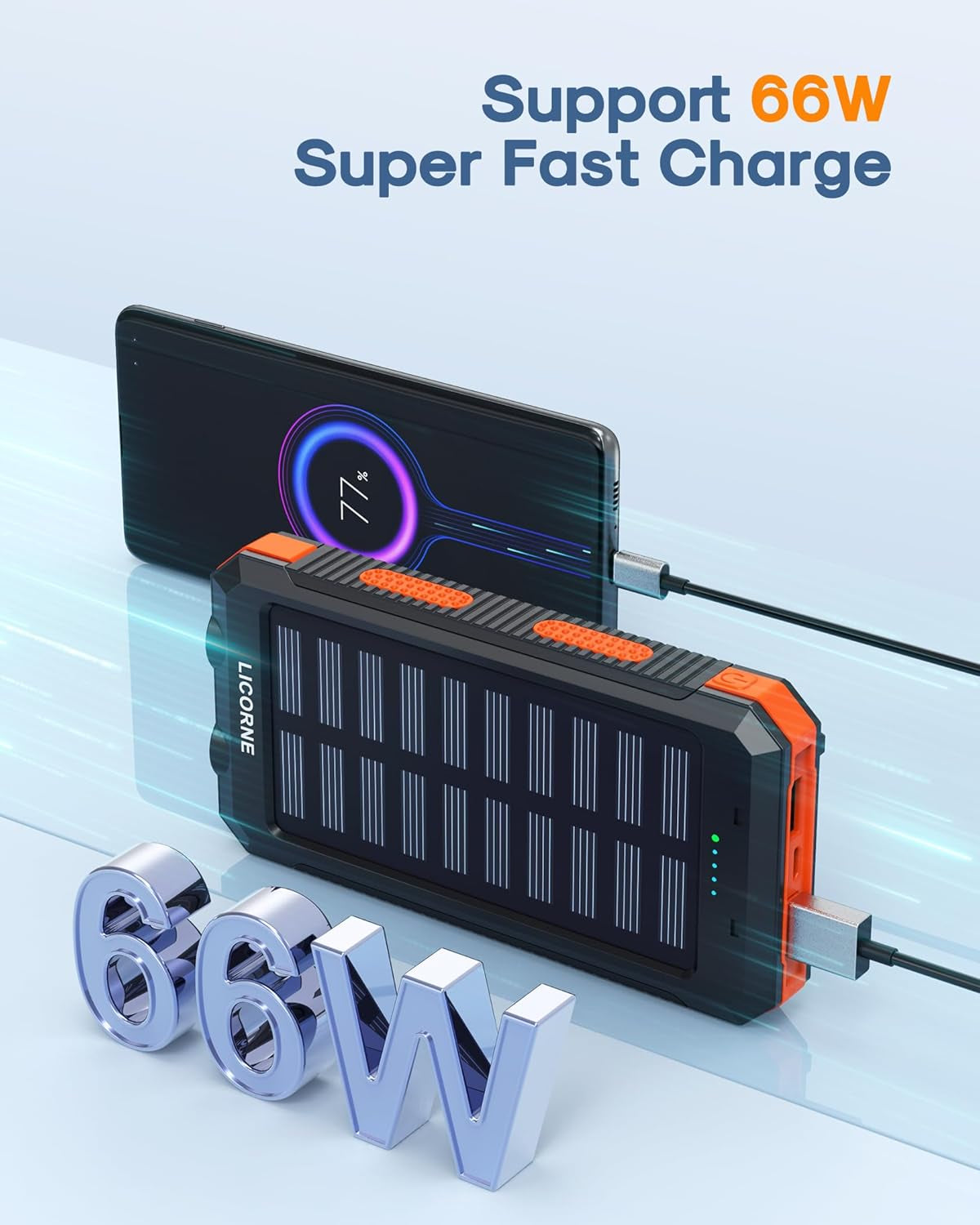 30000Mah Portable Solar Phone Battery Panel Charger