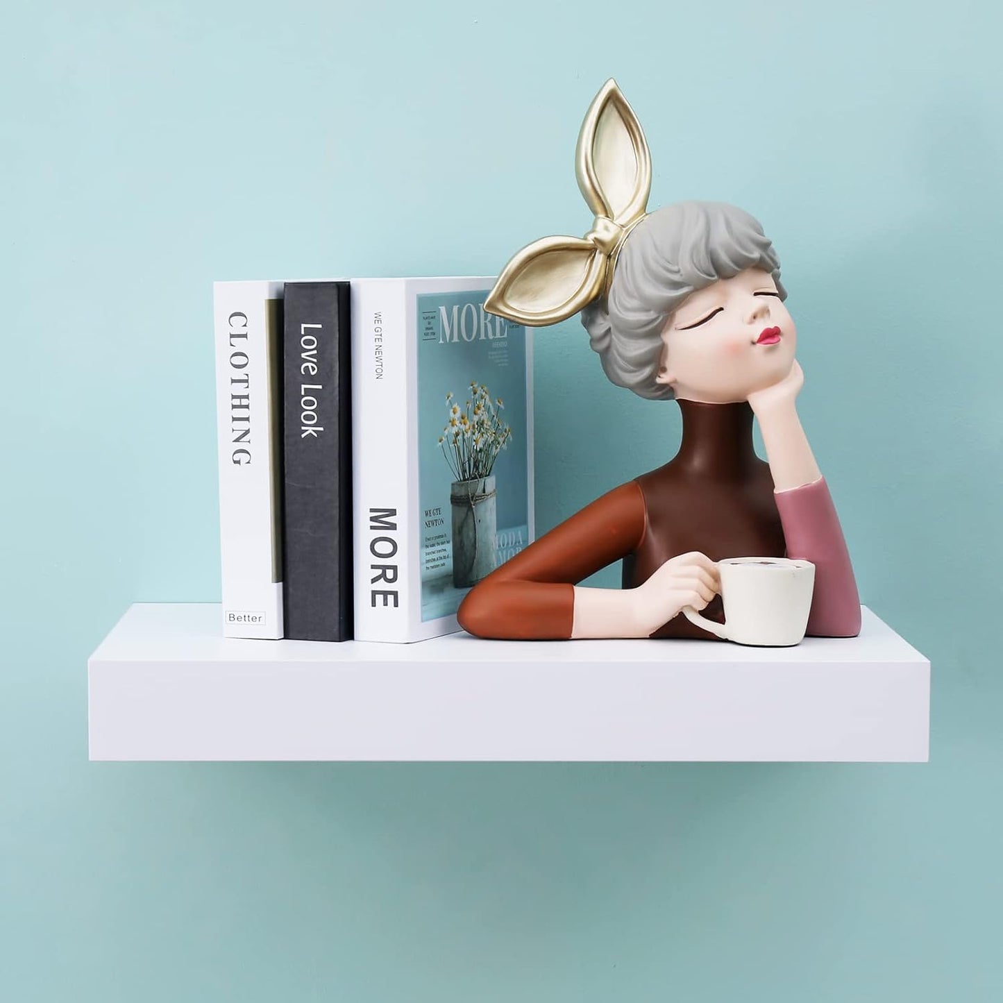 16 Inch White Mission Floating Shelves