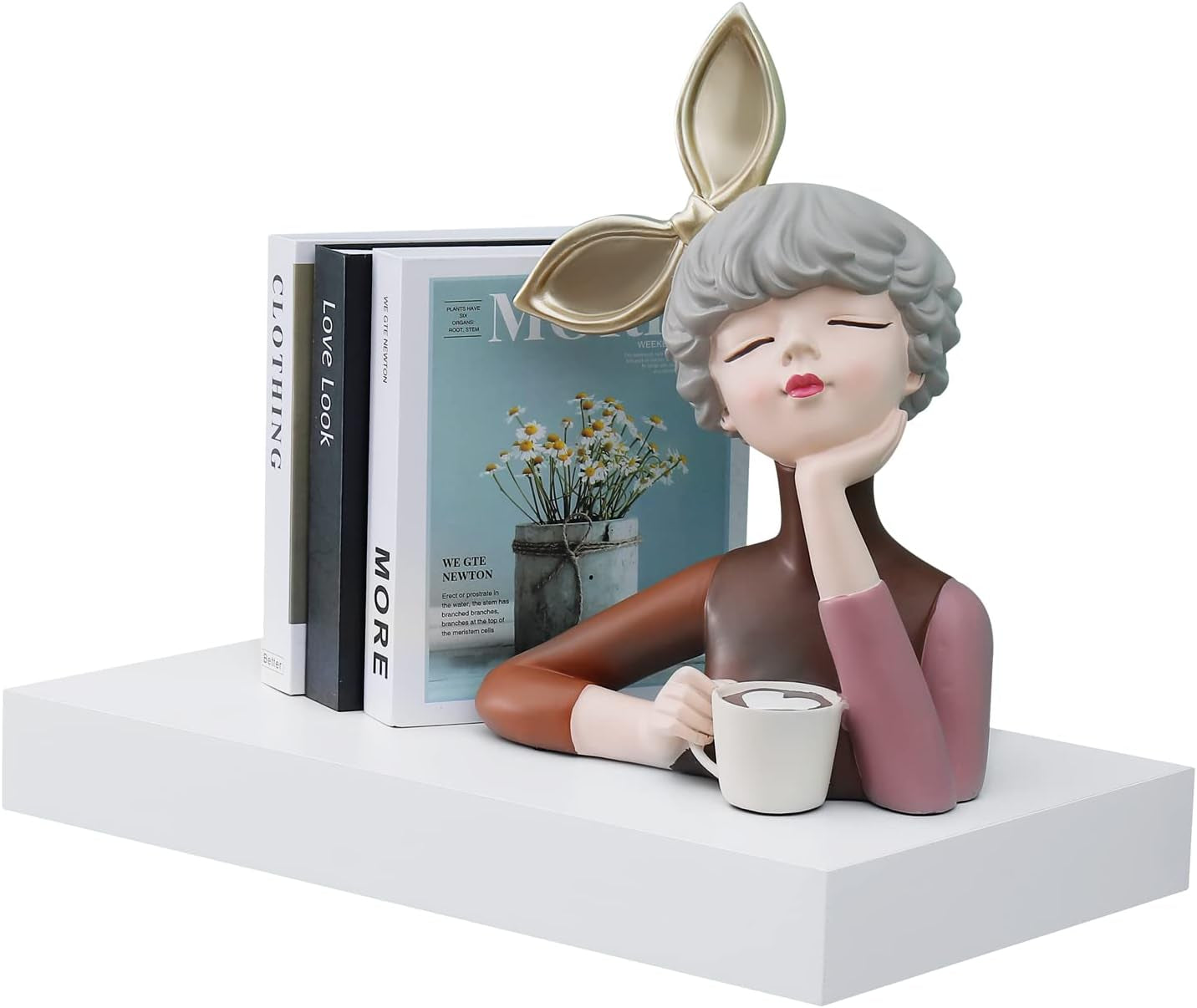 16 Inch White Mission Floating Shelves