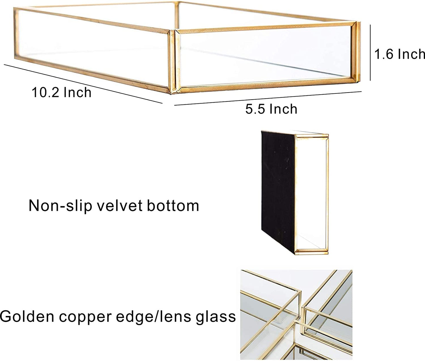 Gold Mirror Tray for Room Decor