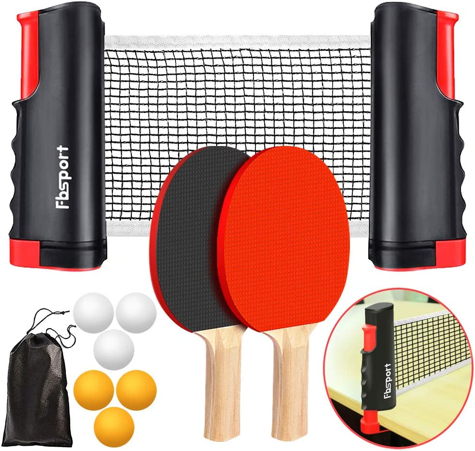 Portable Table Tennis Set with Retractable Net