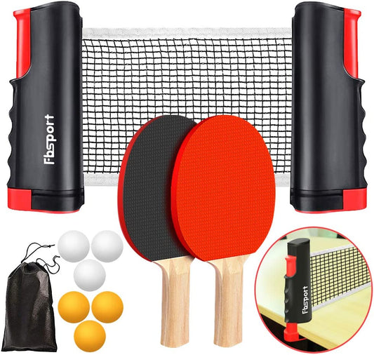 Portable Table Tennis Set with Retractable Net