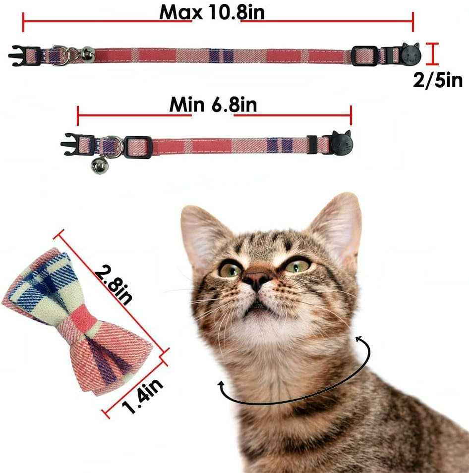 Cat Collar Breakaway with Bell and Bow Tie