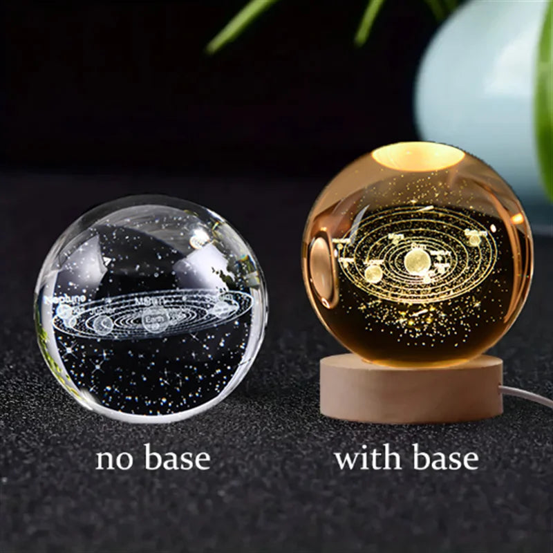 6Cm 3D Crystal Ball Crystal Planet Night