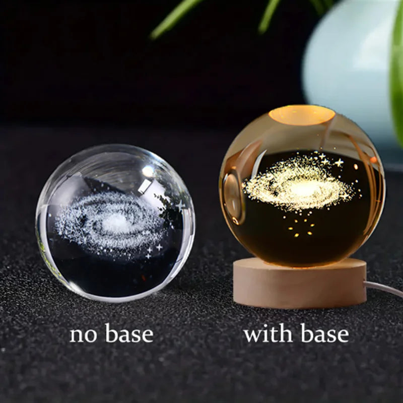 6Cm 3D Crystal Ball Crystal Planet Night