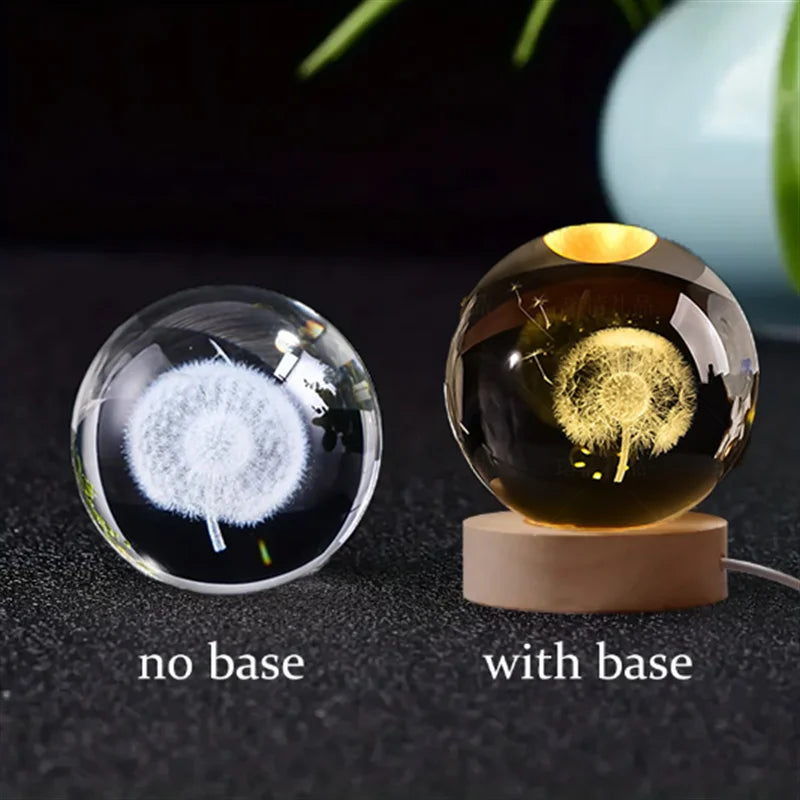 6Cm 3D Crystal Ball Crystal Planet Night