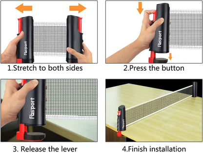 Portable Table Tennis Set with Retractable Net