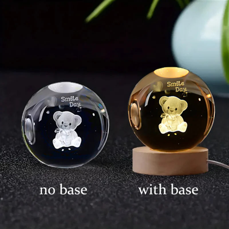 6Cm 3D Crystal Ball Crystal Planet Night