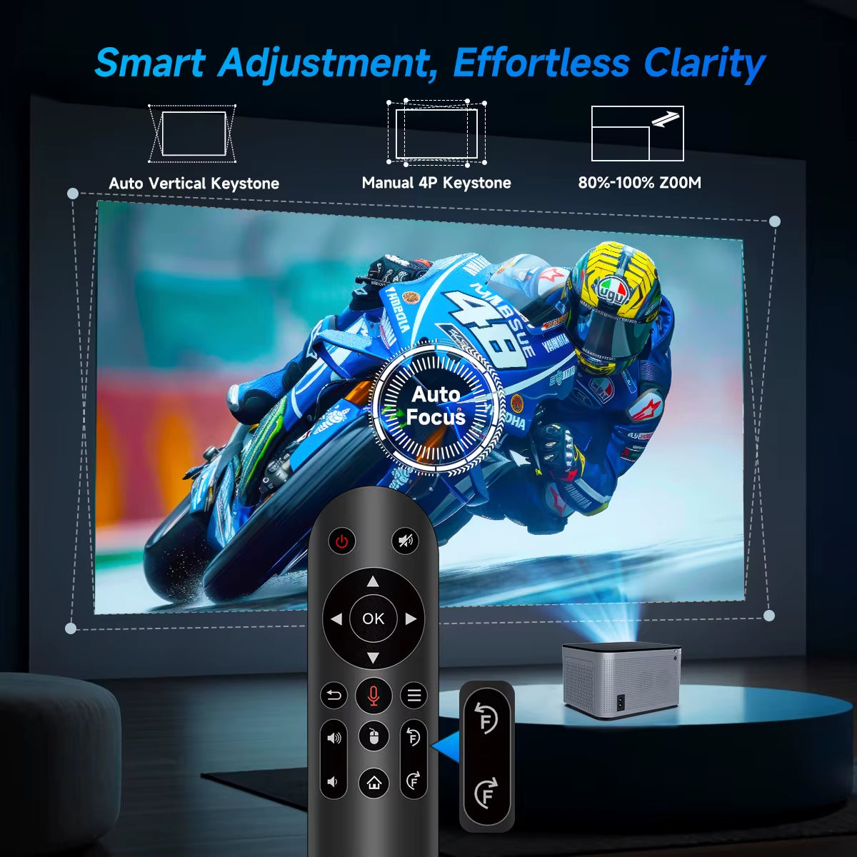 4K Wifi6 Voice Control Auto Focus Projector