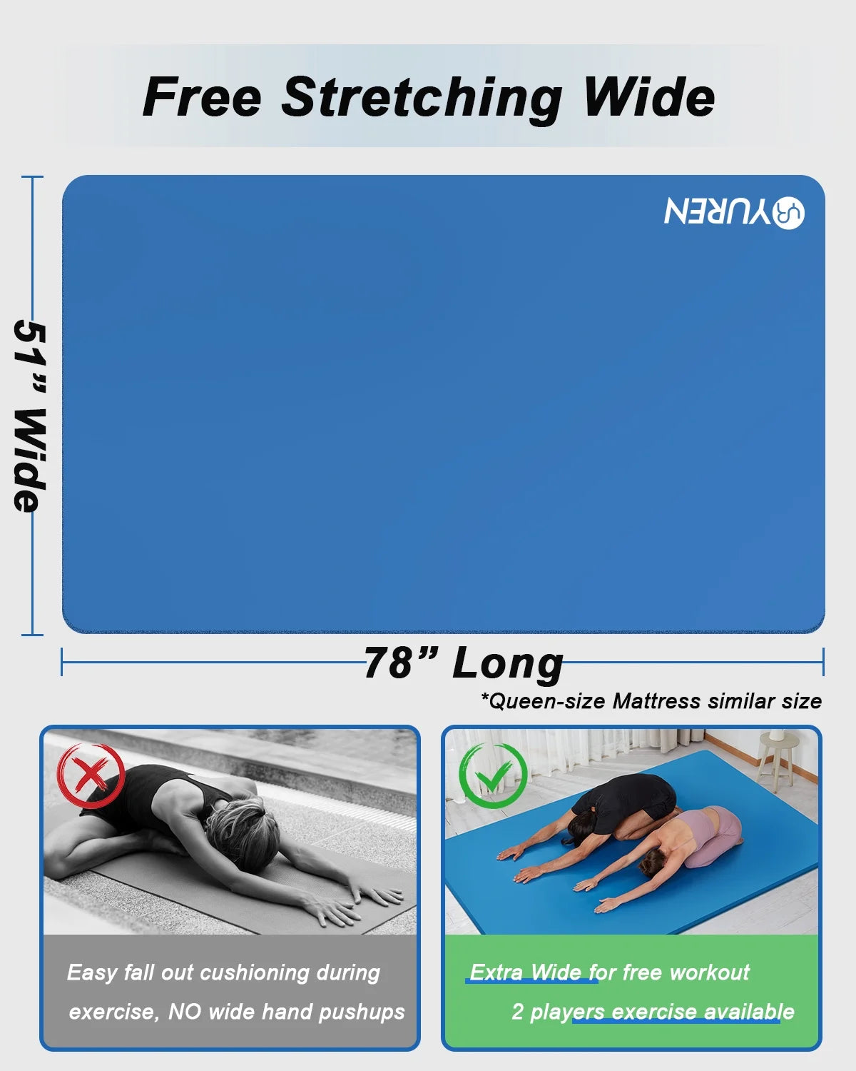 78X51" 10Mm Thick NBR Foam Exercise Mats