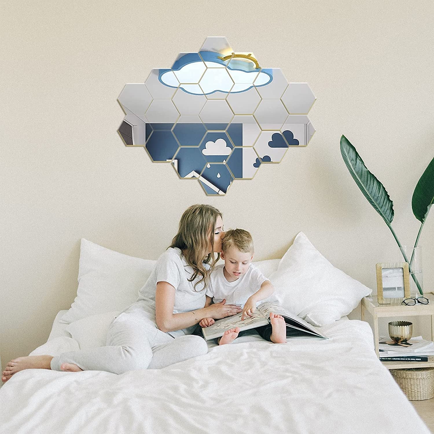 Hexagon Mirror Wall Sticker