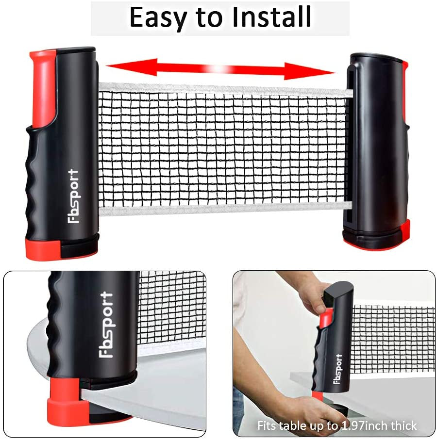 Portable Table Tennis Set with Retractable Net