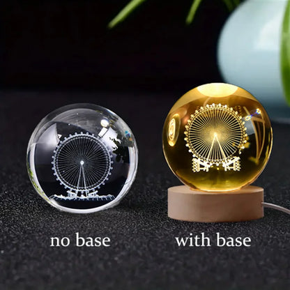 6Cm 3D Crystal Ball Crystal Planet Night