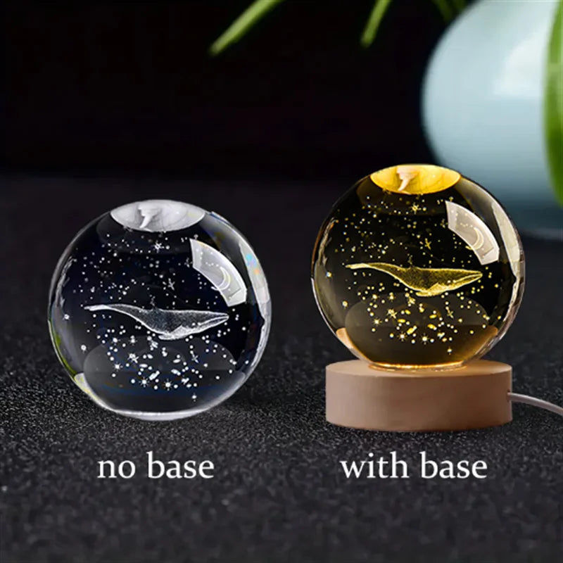 6Cm 3D Crystal Ball Crystal Planet Night