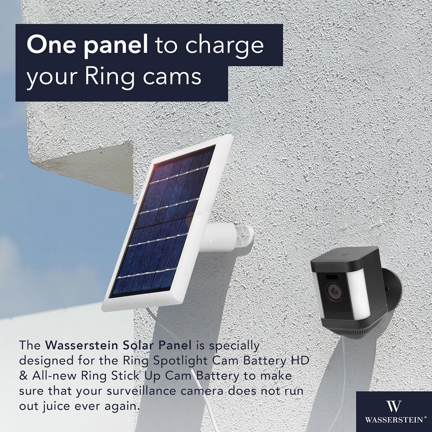 Solar Panel Compatible with Ring Spotlight Cam