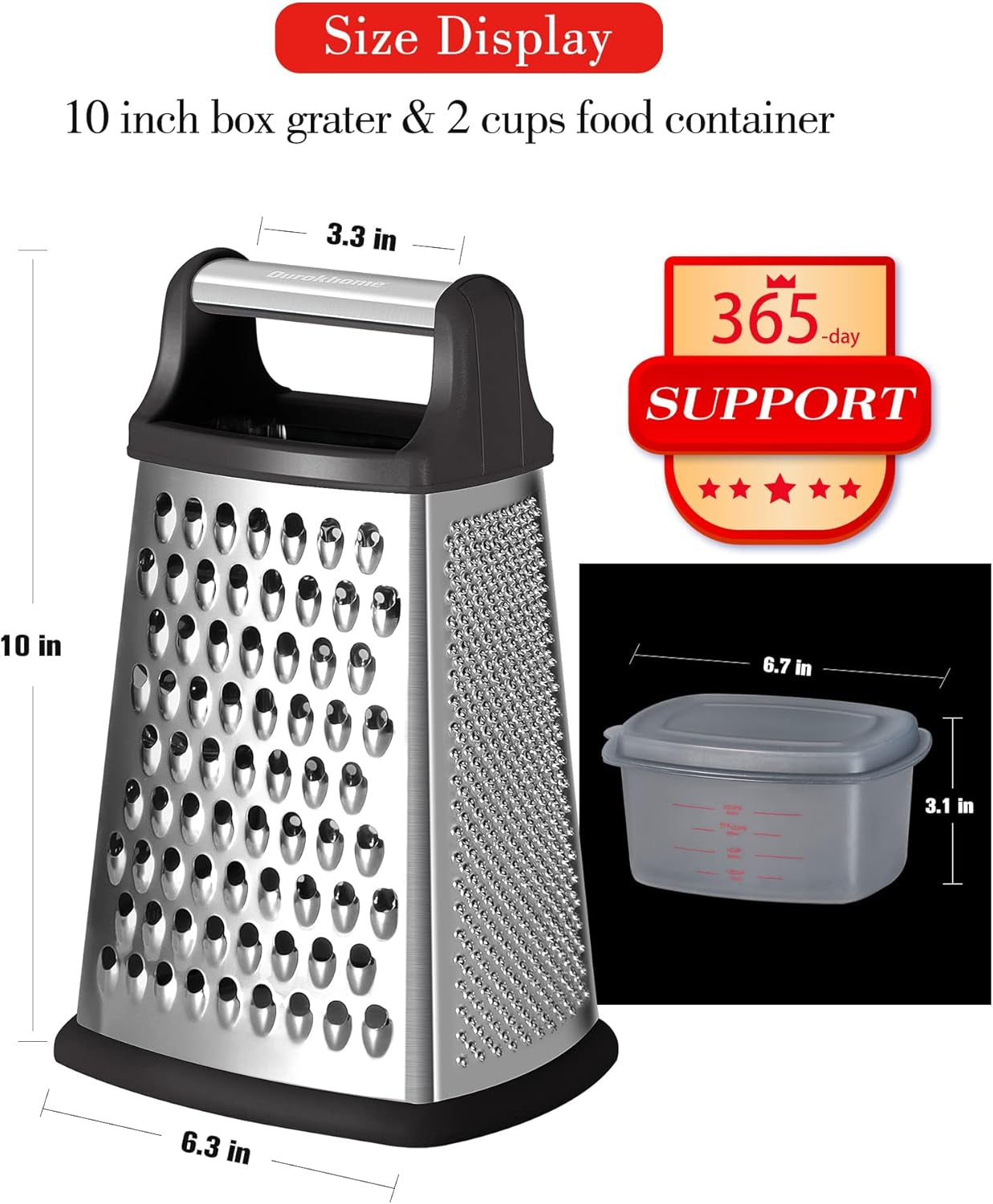 4 Side Kitchen Vegetable Shredder Slicer Zester with Container