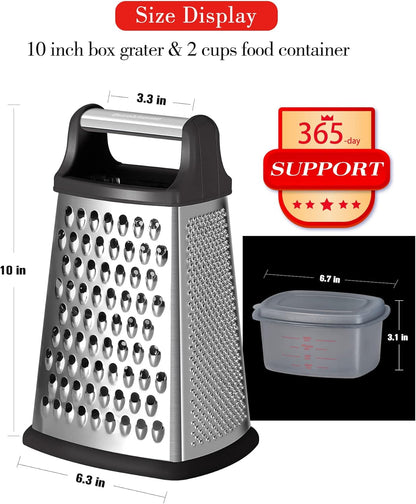 4 Side Kitchen Vegetable Shredder Slicer Zester with Container