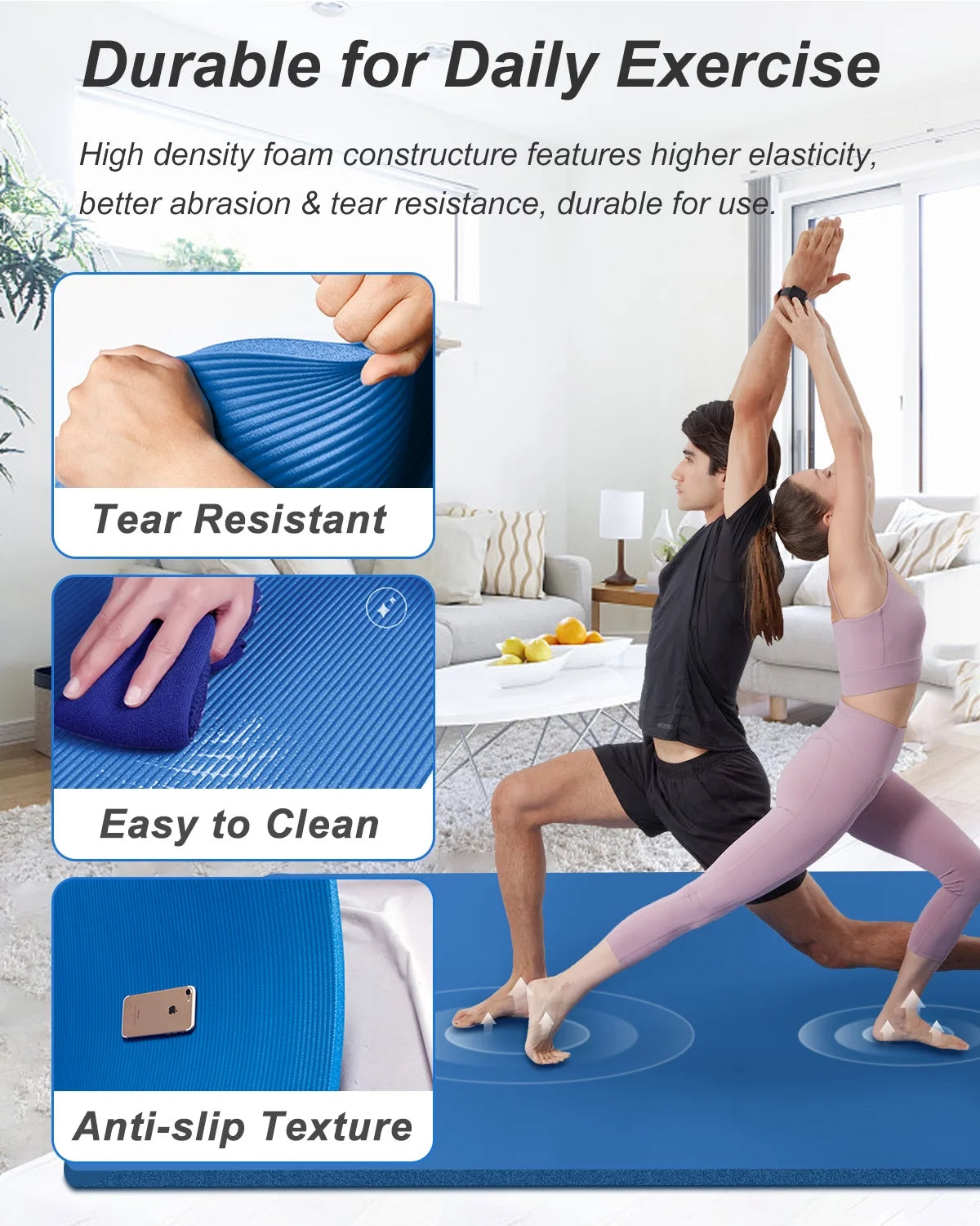 78X51" 10Mm Thick NBR Foam Exercise Mats