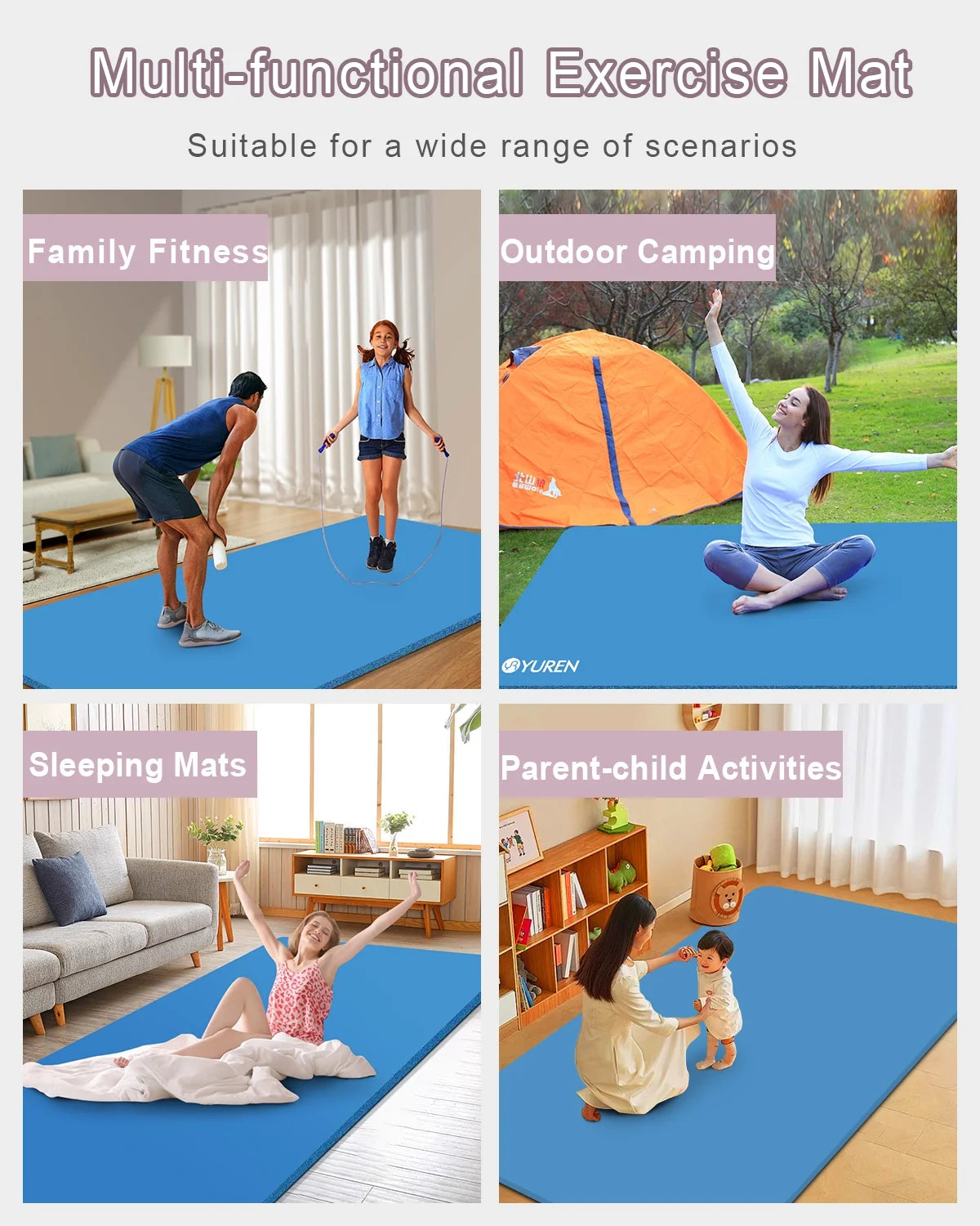 78X51" 10Mm Thick NBR Foam Exercise Mats