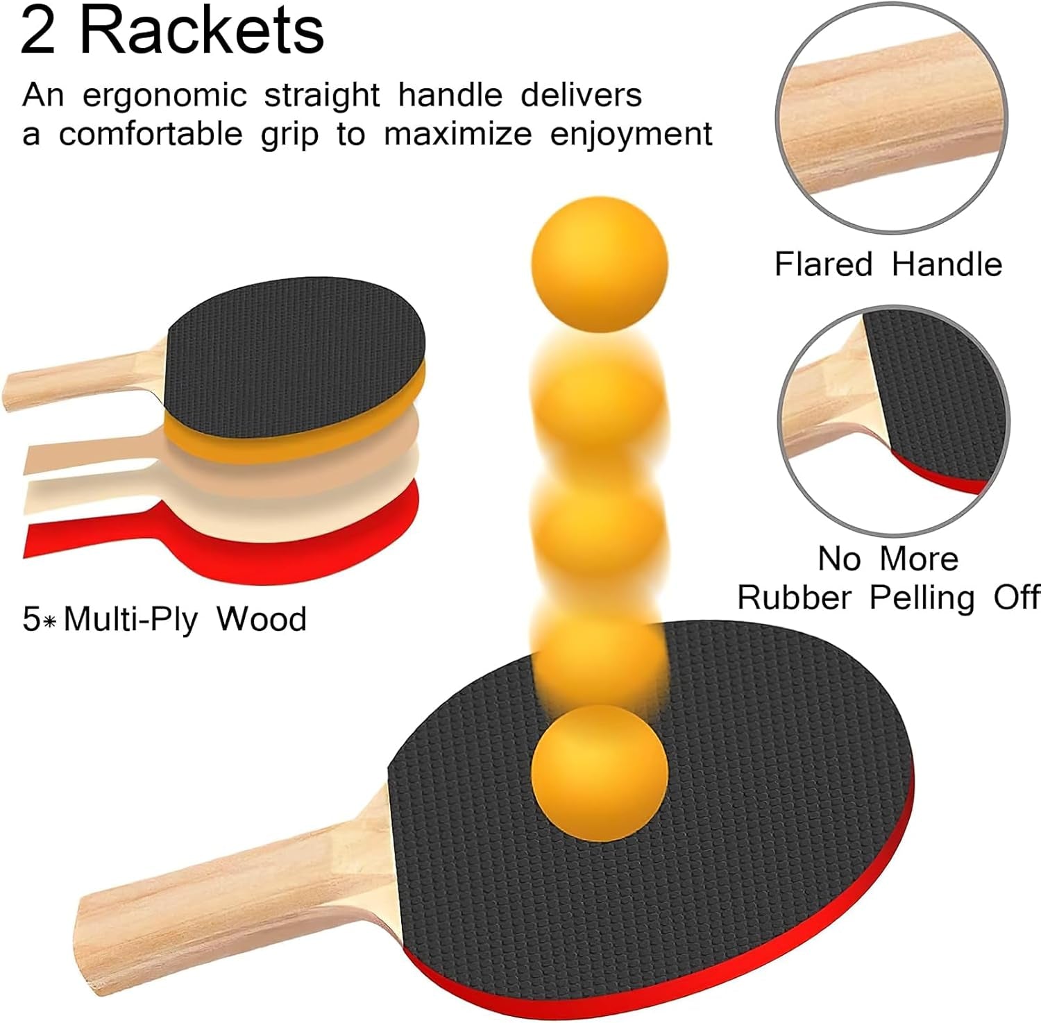 Portable Table Tennis Set with Retractable Net