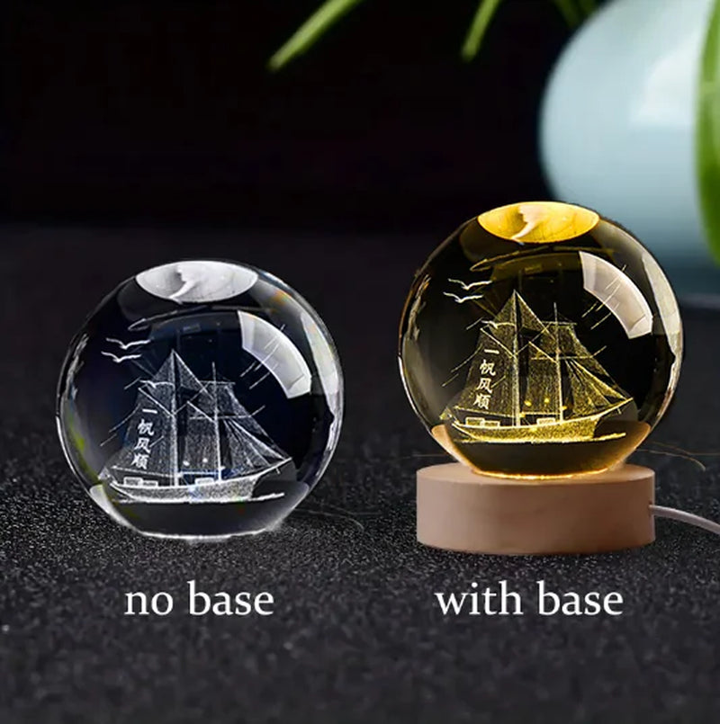 6Cm 3D Crystal Ball Crystal Planet Night