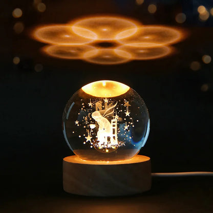 6Cm 3D Crystal Ball Crystal Planet Night