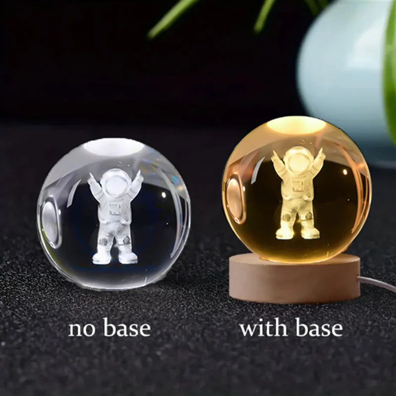 6Cm 3D Crystal Ball Crystal Planet Night