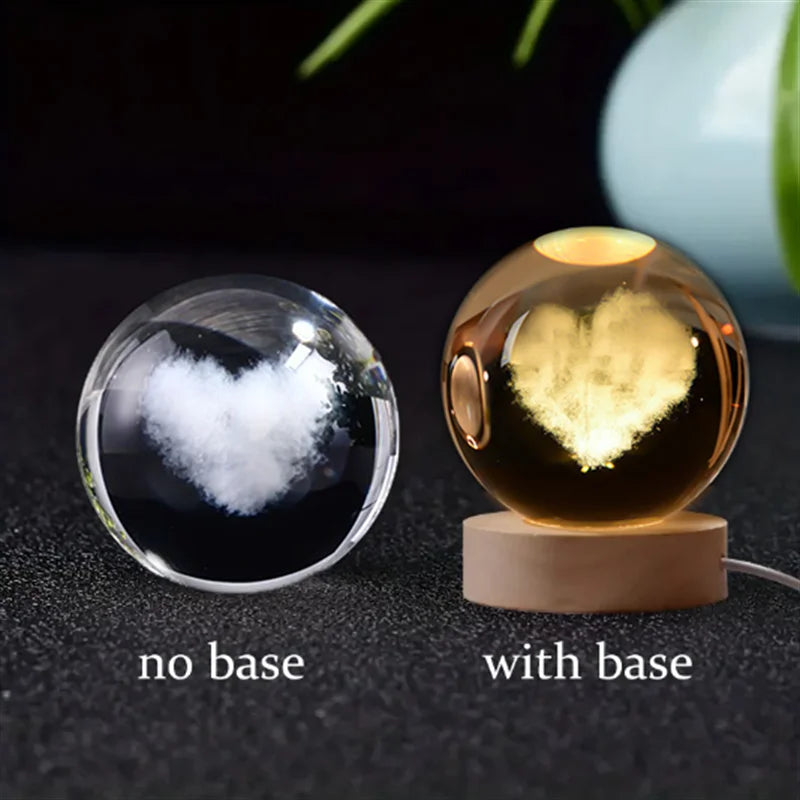 6Cm 3D Crystal Ball Crystal Planet Night