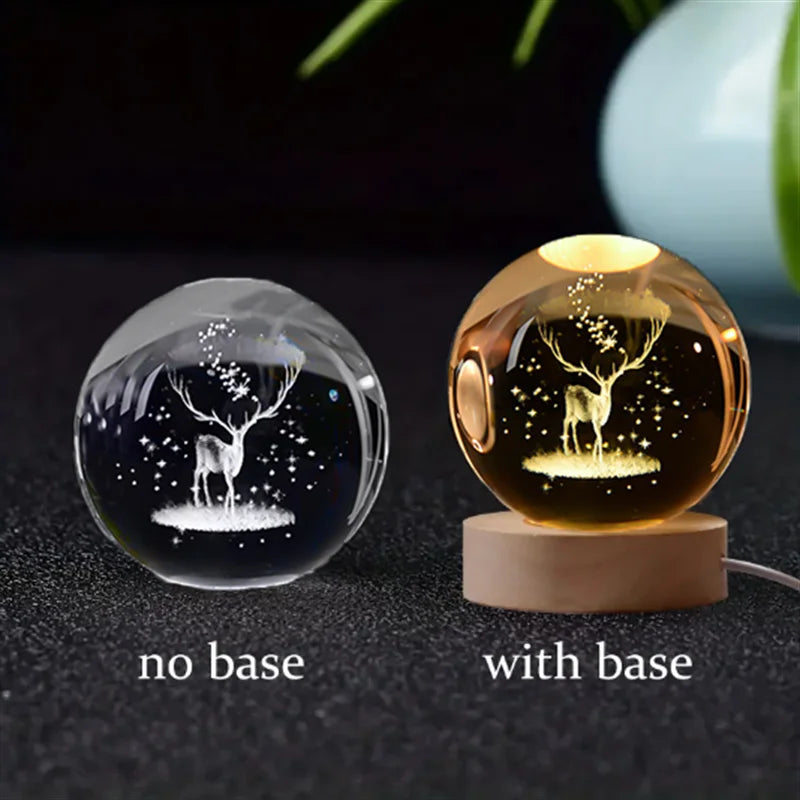 6Cm 3D Crystal Ball Crystal Planet Night