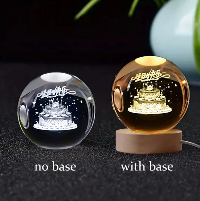 6Cm 3D Crystal Ball Crystal Planet Night