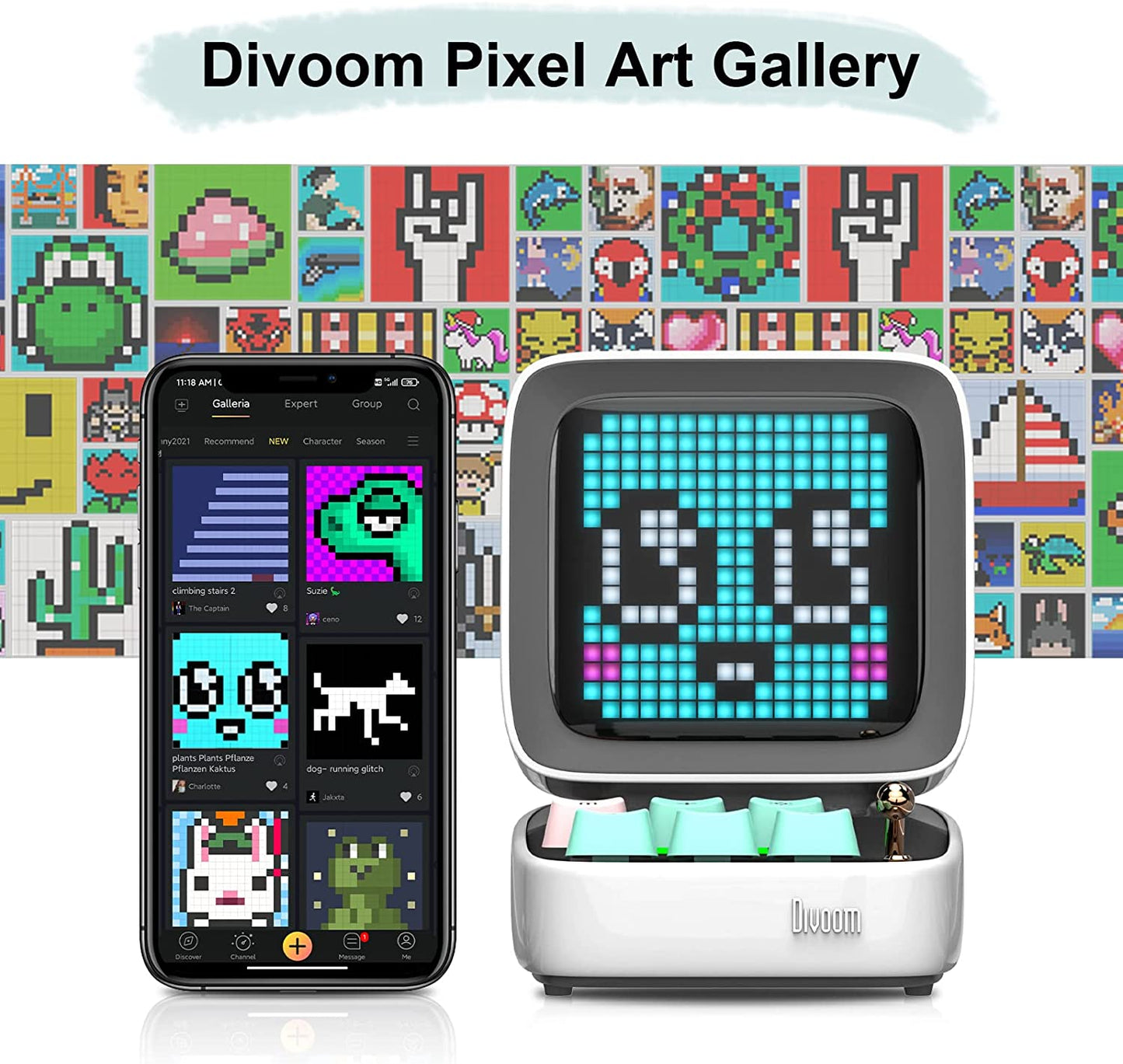 Ditoo Pixel Art Gaming Portable Bluetooth Speaker