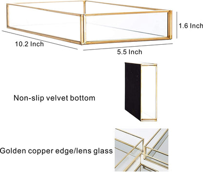 Gold Mirror Tray for Room Decor