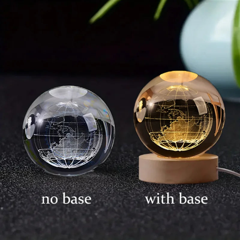 6Cm 3D Crystal Ball Crystal Planet Night