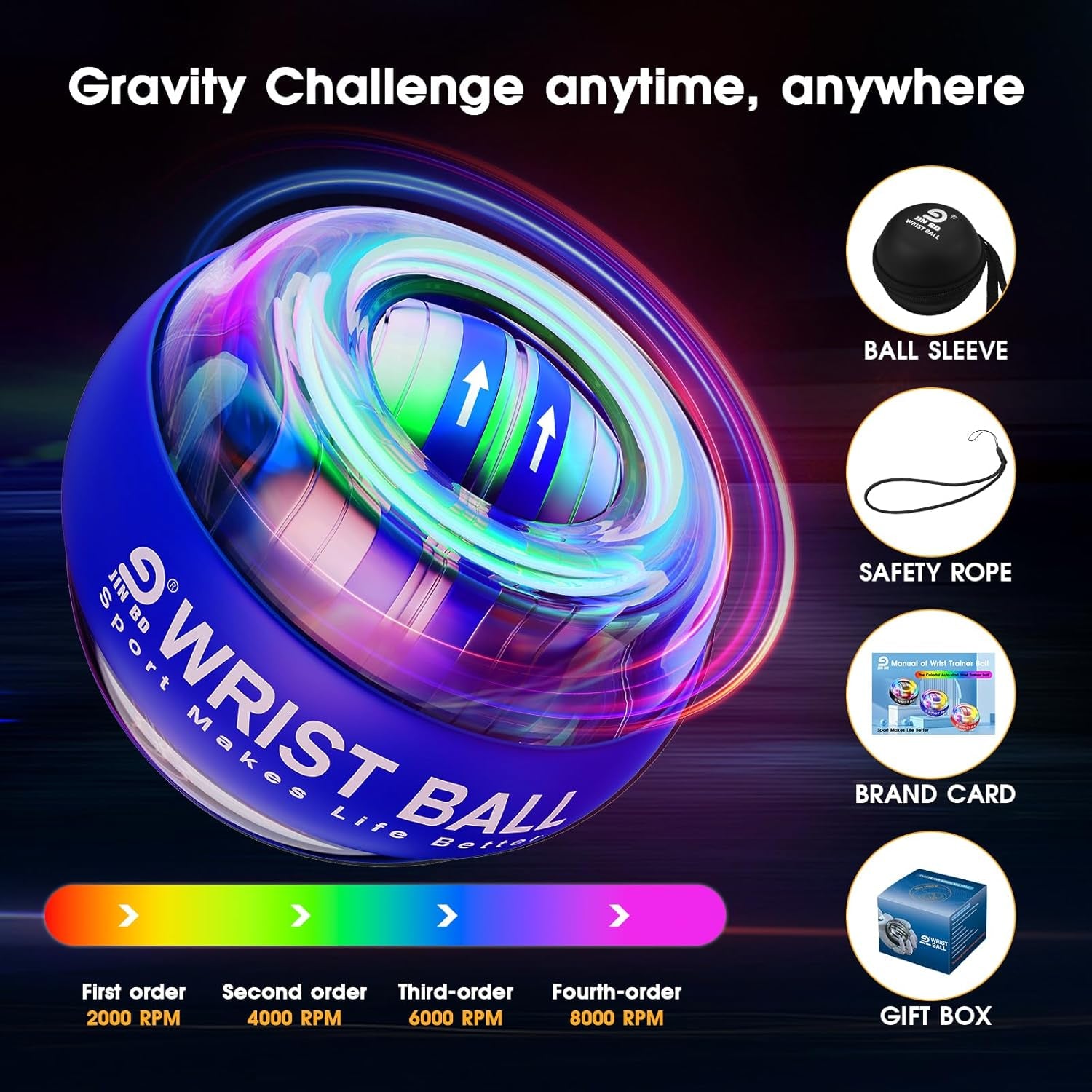 Auto-Start Gyroscopic Forearm Exerciser