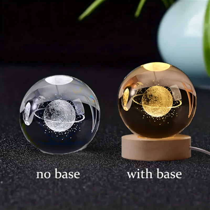 6Cm 3D Crystal Ball Crystal Planet Night