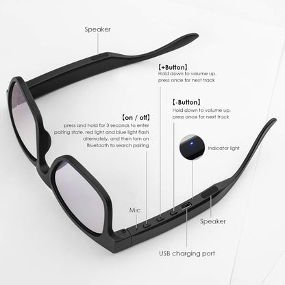 Smart Audio Bluetooth Sunglasses – Polarized, IPX4 Waterproof